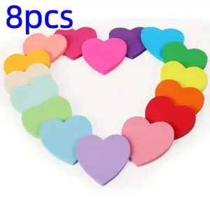 Heart-Shaped Sticky Notes Set, 8 Colors, 30 Sheets Per Pack, 240 Total, 3x3 Inches, Cute Memo Pad, Colorful Self-Adhesive Notepads, Sticky Labels