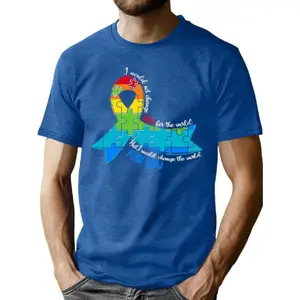 PECHAR Autism Awareness Shirt Men Autism Acceptance T Shirt Autism Puzzle Piece Graphic Tees Blue Short Sleeve Tops