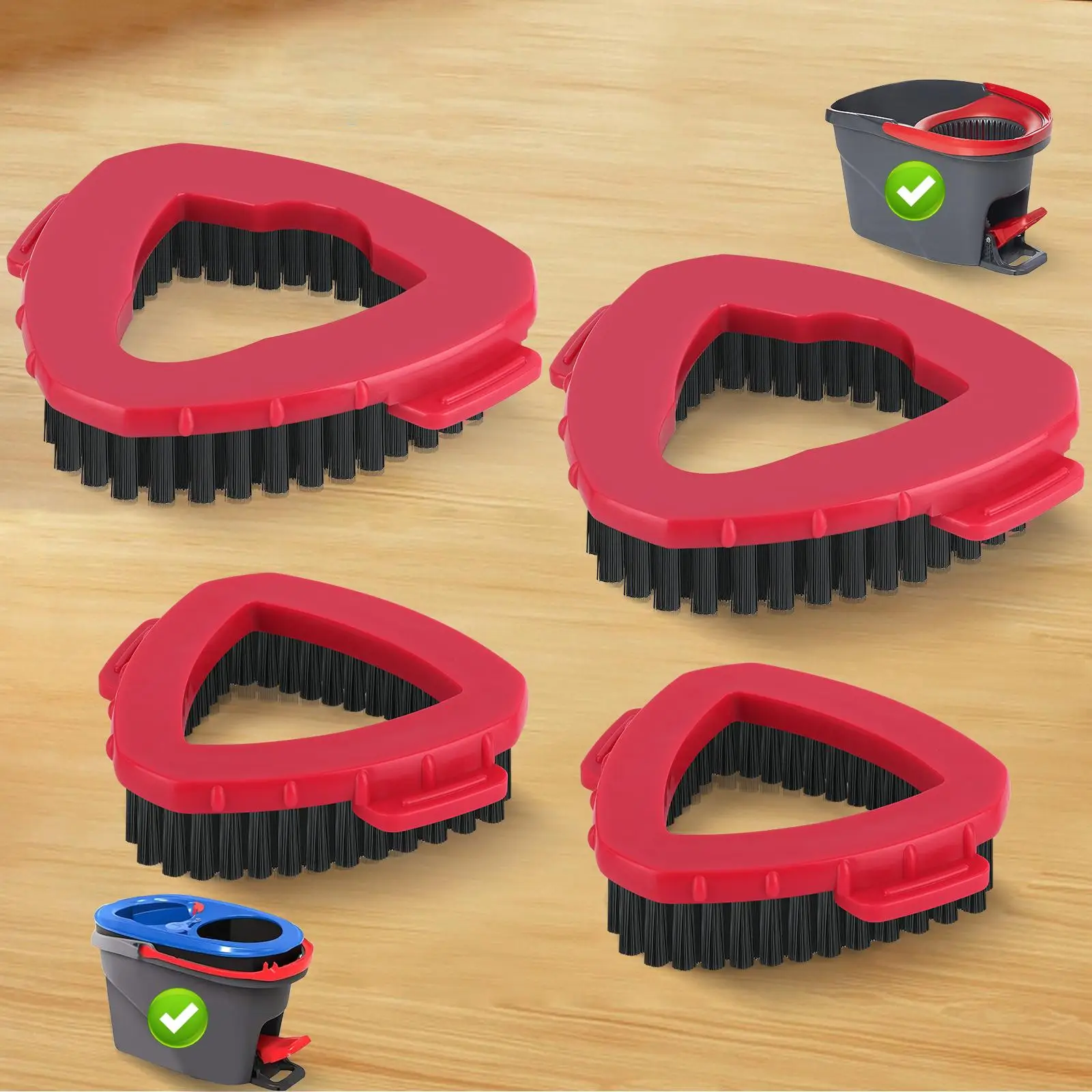 Scrub Head Refills for O-Cedar EasyWring Spin Mop 1 Tank System RinseClean 2 Tank for Ocedar Clean Hard Bristle Spin Brush Replace Triangle Mop Head