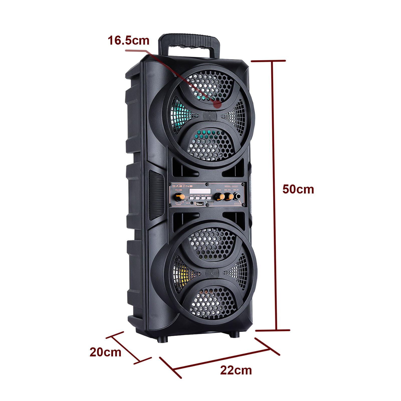 6.5" Dual Portable Wireless BT Speaker - Audio Karaoke Speaker System, Rechargeable Wired Microphone, Remote Control, Vertical LED Lights, FM Radio, Portable Wireless Soundbox, Speakers,back to school,back to school haul