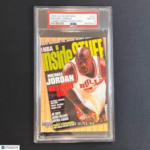 1999 Upper Deck MJ Retires Jumbo-Inside Stuff Magazine #C21 Michael Jordan PSA 8