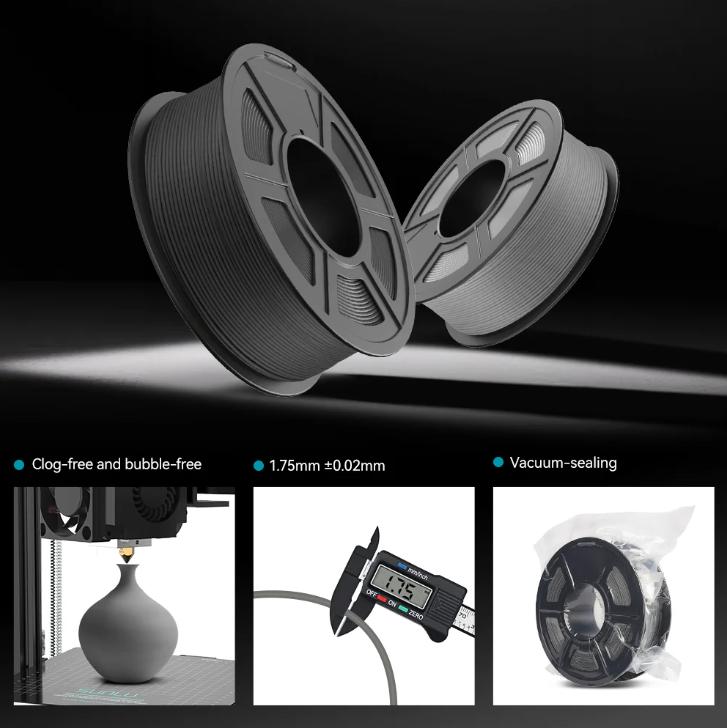 PLA Matte 3D Printer Filament 1KG 1.75mm SUNLU Matte PLA Filament - Neatly Wound, 1KG/Roll PLA Matte 3D Printer Filament 1KG 1.75mm SUNLU Matte PLA Filament - Neatly Wound, 1KG/Roll