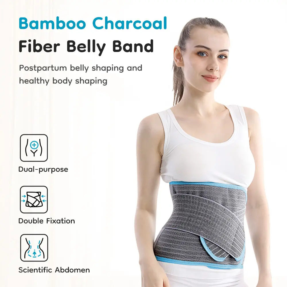 Dr.isla Postpartum Belly Band, Pregnancy Support Belt, Breathable Bamboo Charcoal Fiber, C-Section Recovery Wrap, Strong Support for Belly/Waist/Pelvis, Comfortable Invisible Shaper, Easy to Wear & Adjust, Slimming Girdle, New Mom Gift