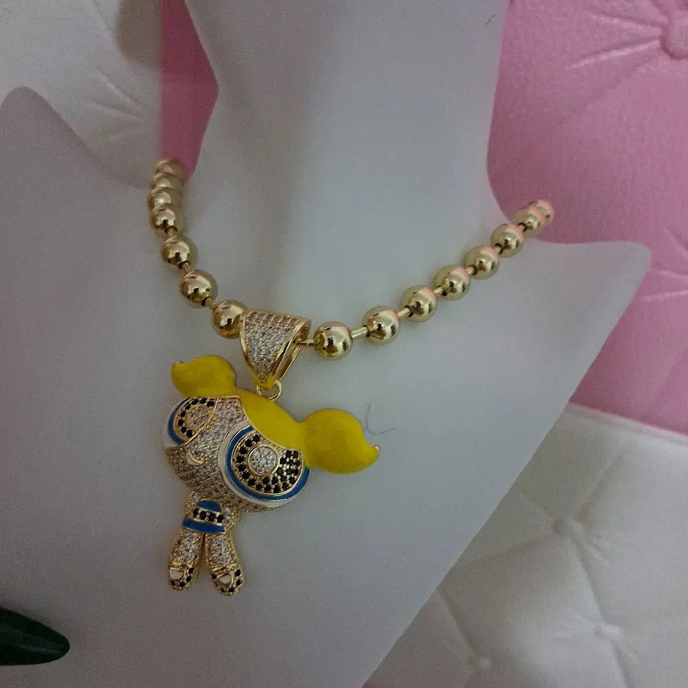 Adjustable Ball Chain 18” with Cartoon   Pendant – yellow