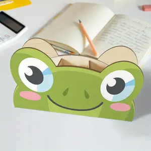 1pc Wooden Frog Pen Holder Large Size 11.8x12.7inches Assemble Desk Organizer Perfect Gift for Students, Teachers & Stationery Lovers on Christmas, Thanksgiving
