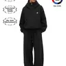 FDR Big Hood Eases Social Anxiety Hoodie for Men & Women High Neck Zip-up Sweatshirt Essentials Minimalist Heavyweight Hoodies Casual Longsleeves Top Embroidered Unisex Vintage Pullover Perfect for Daily Wear,Sports,  Activewear, S