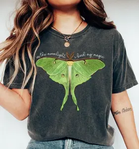 Luna Moth Shirt, Shirt, Moon Moth Shirt, Witchy Aesthetic Clothing, Moth Lover Shirt, Cottagecore Shirt, Fairycore Shirt