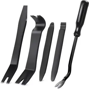 5-Piece Car Stereo Trim Removal Tool Set Anti-Scratch Pry Kit for Door Panels Interior Trim Audio Dashboards Adjustable Aluminum Pipe Wrench