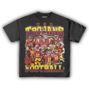 USC Trojans Vintage Football Graphic T-Shirt – College Football Fan Tee Featuring USC Trojans Players Collage Design for Game Day Supporters