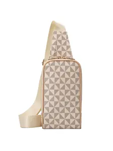 Women's Fashionable Geometric Pattern Fanny Pack, Casual Versatile Zipper Chest Bag for Daily Used, Trendy All-match Sling Bag