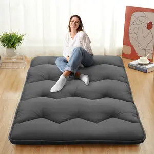 【GARVEE】- Japanese futon mattress, full size, foldable, Japanese style, rollable, tatami mat, mattress, mattress, dark gray color
