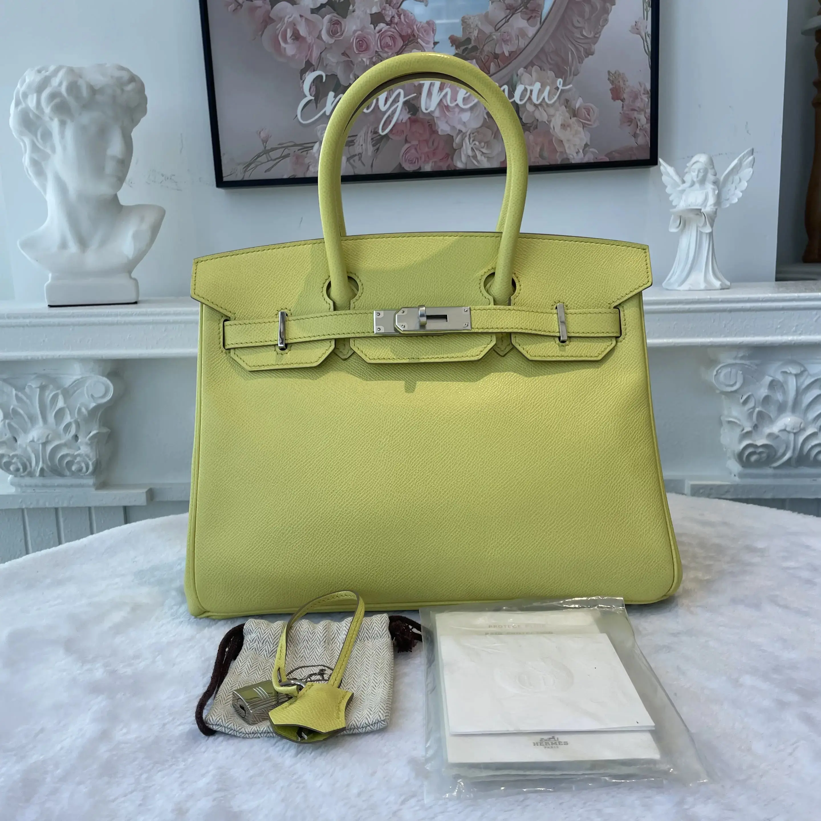 Pre-owned HERMÈS Epsom Tote Bags BJ11011050758 Birkin 30 Yellow(C9) [O]