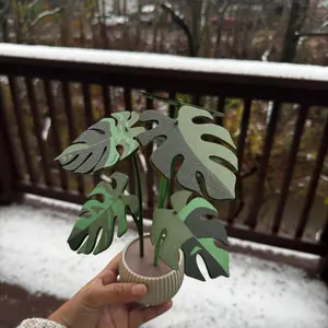 Monstera Plant Coaster Set, Modern Plant Decor, Contains 6 coasters, Rustic Home Decor, Farmhouse Sign, Home Decor Gift, Desktop Decor, Disguised Functional Home Decor, Great for Desks, 3D Printed Plant Coasters for Drinks, Leaf