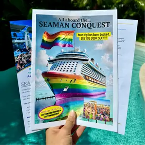 Gay Cruise Prank Mailer Hilarious Prank Package Envelope - $1000 Cruise Booking Confirmation with Legit Looking Envelope & All-Inclusive Cruise Experience Cover Page - Postal Bags