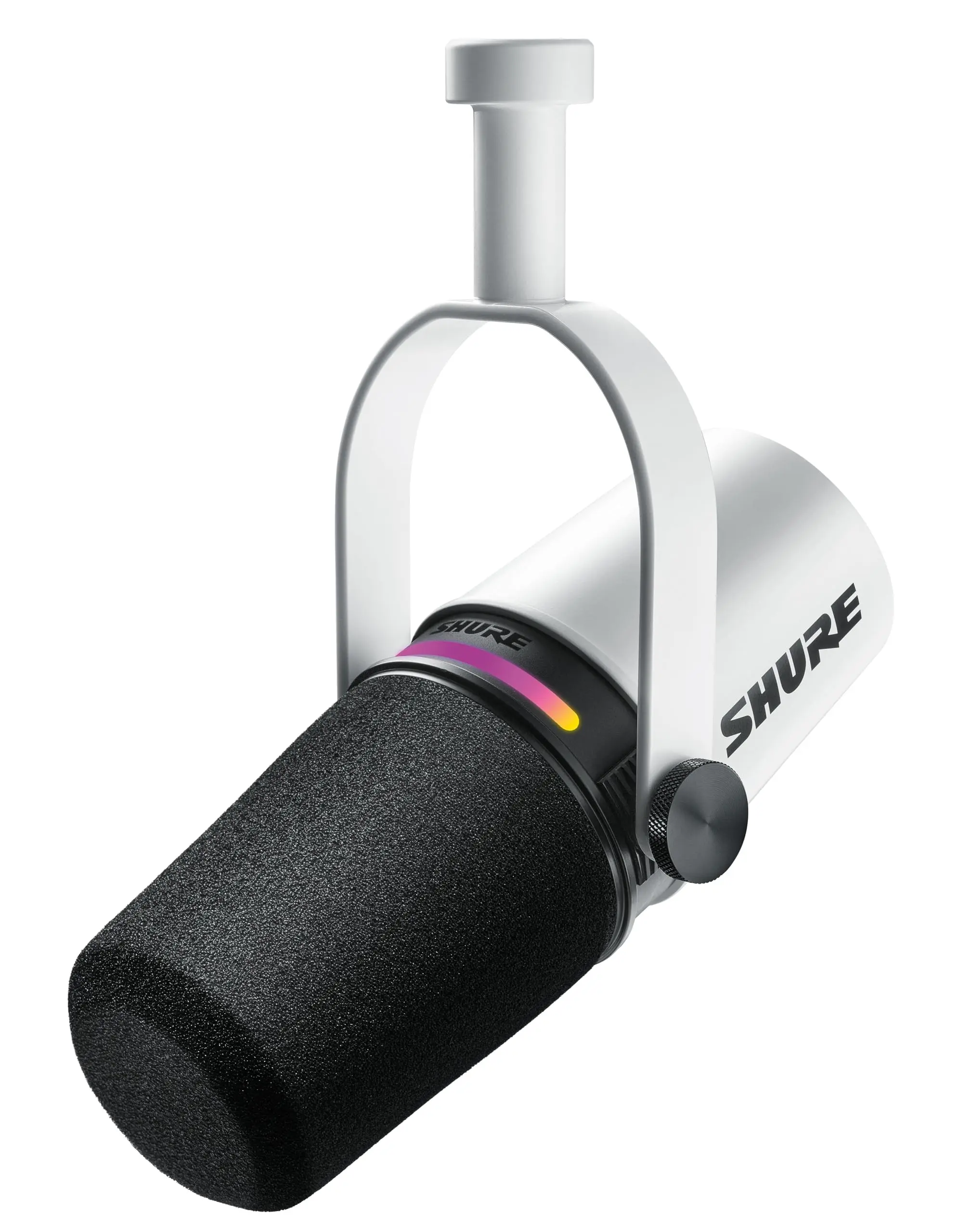 Shure MV7+ Podcast Dynamic Microphone, OBS Certified, Enhanced Audio, LED Touch Panel, USB-C & XLR Outputs, Auto Level Mode, Digital Pop Filter, Reverb Effects, for Podcasting, Streaming, Mobile & PC Laptop Recording - White Noise Compatible, Streaming Se