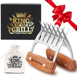 Fathers Day Dad Gifts, Best Dad Ever Gifts, Stainless Steel Meat Shredder Claws for Pulled Pork, Chicken BBQ Smoker Accessories, Grilling Gifts Birthday Gifts for Dad Men with Stylish Gift Box