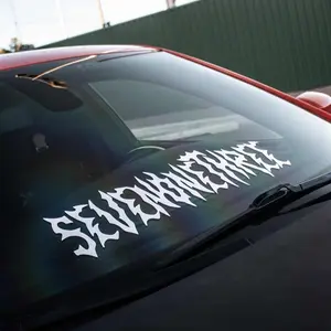 SEVENONETHREE Windshield Banner - White Gothic Font Design for Car Customization 23x5.5 inch Decal Banner Enhances Vehicle Appearance