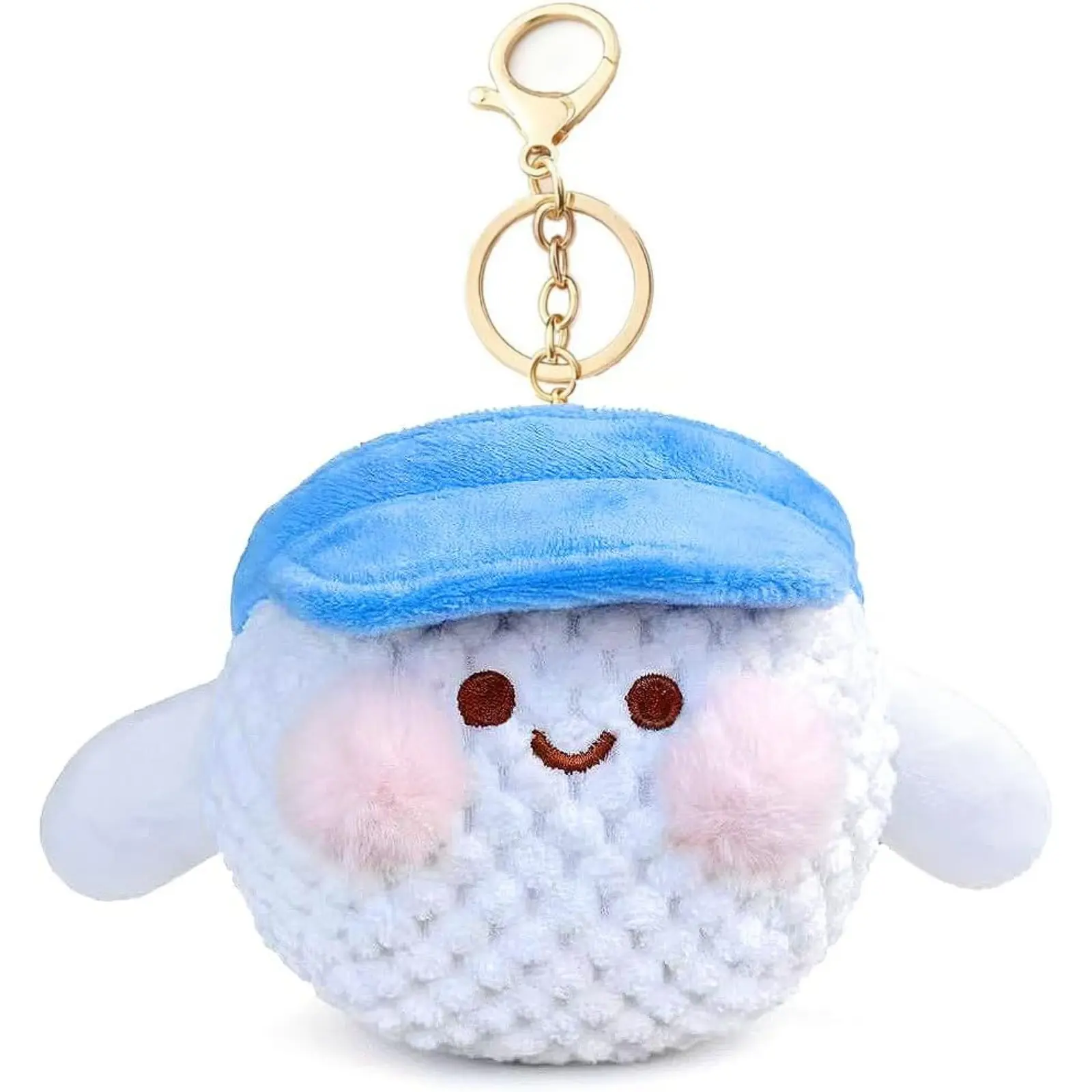 Cute Soft Golf Ball Plush Keychain – Mini Stuffed Golf Ball Toy Keyring for Golf Lovers, Bag Decoration, Gift for Golfers