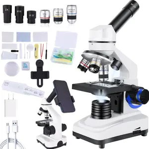 Microscope for Adults & ,40x-2000x Compound Microscope with Dual LED Illumination, for School Labs &  Schooling