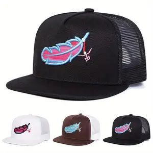 Unisex Feather Embroidered Hip Hop Hat Mesh Hat Outdoor Sport Adjustable Sunscreen Leisure Hat Spring Autumn Travel Tourism Beach Vacation TikTokShopBlackFriday