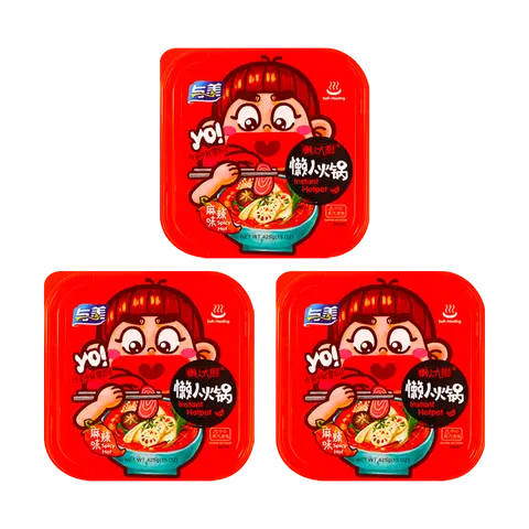 YUMEI Self-Heating Instant Hot Pot - Spicy Flavor, 15oz*3 Pack【Trending on TikTok】
