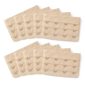 INSPIRE CHIC 10 Pcs Ladies 3 x 4 Hook Bra Extenders Strap Extention 1 One Size