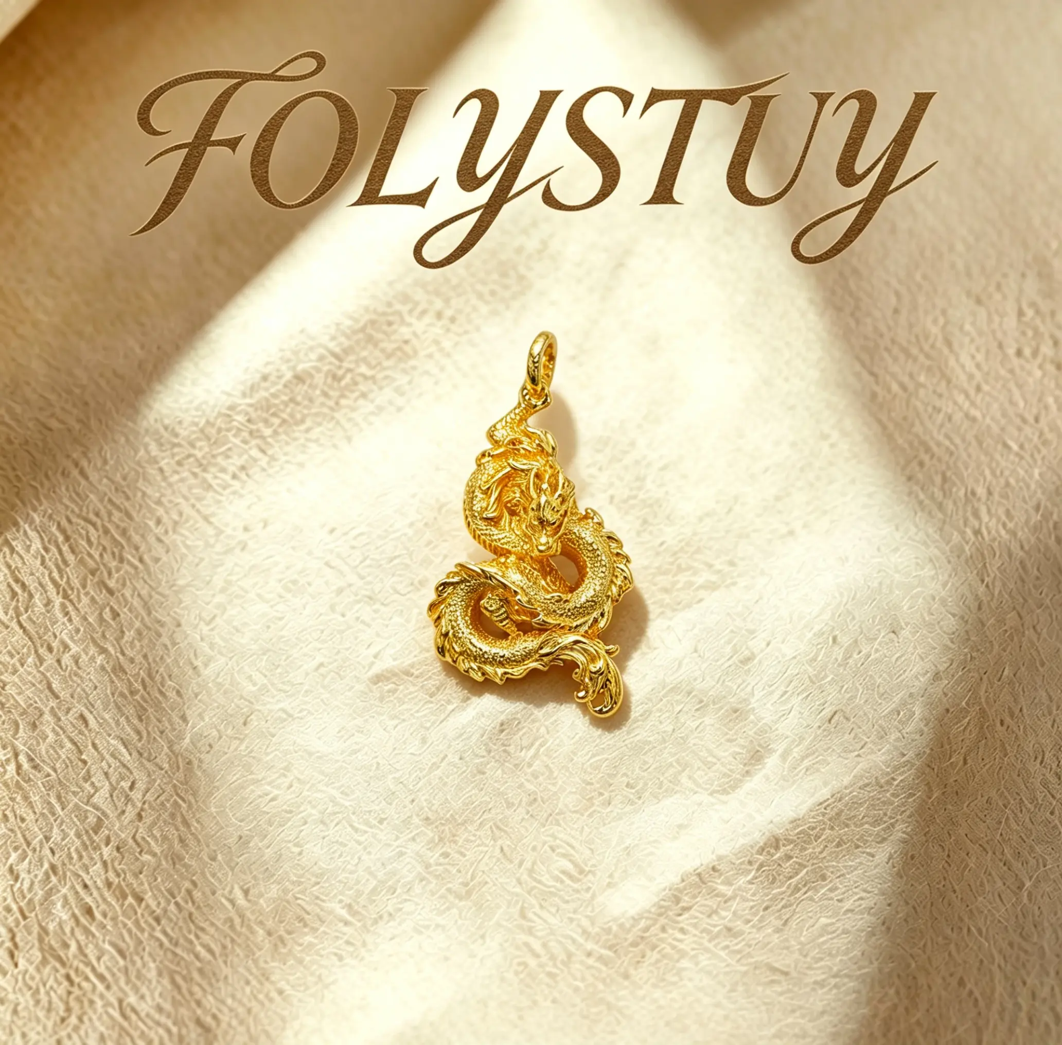 [30mm by 56mm Dragon Pendant]【FOLYSTUY (K141)】 Dragon Pendant Exquisite 3D Carving Sculpture and Happiness Bless for Men Women