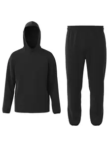 Men's Solid Zip Up Hooded Jacket & Pants Tracksuit Set, Athletic Activewear Tracksuits, Quick Drying Comfy Breathable Sports Clothing Set for Gym, Men's Clothing for All Seasons