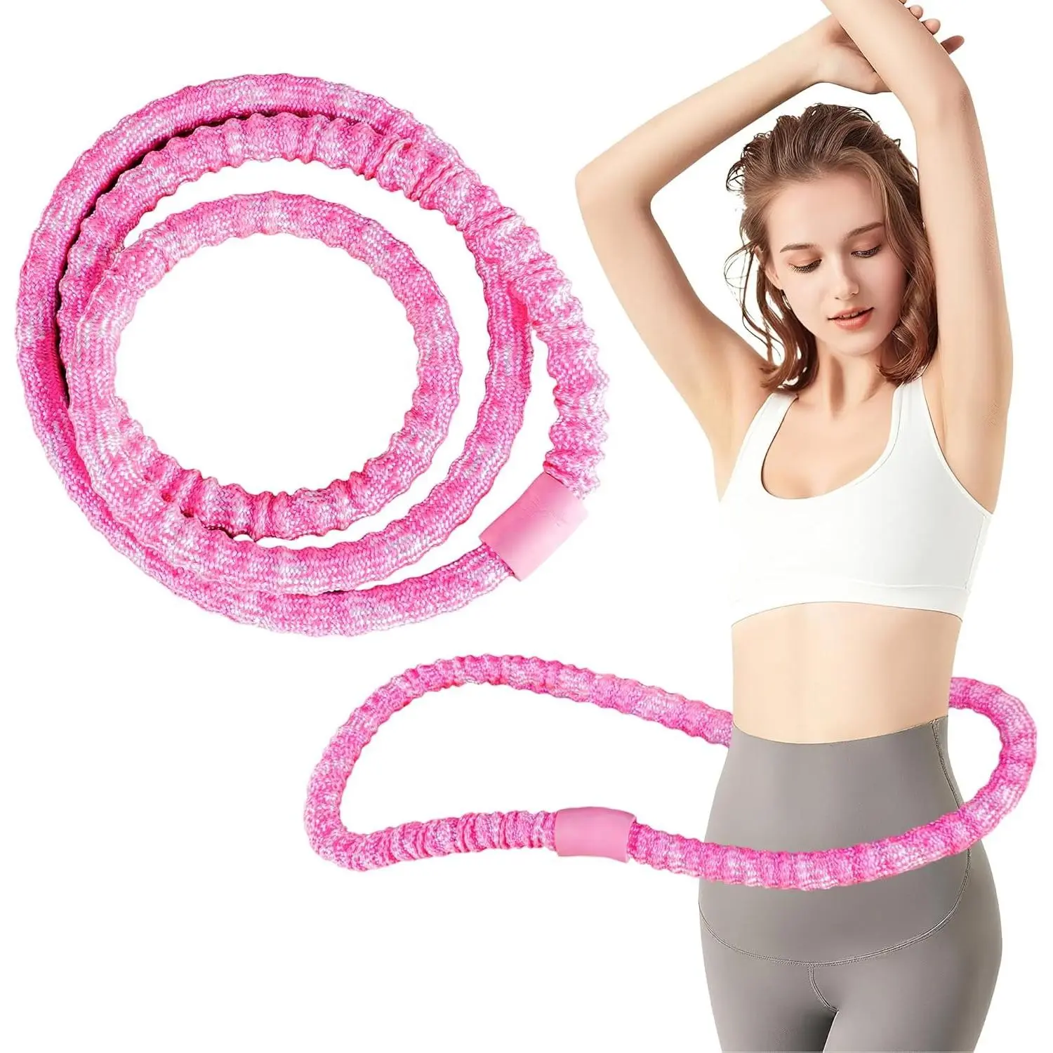Velvet Spring Soft Hula Hoop, Fitness Hoop, Silent Design, All-Inclusive, Waist-Friendly, Women's Belly Slimming, Reduces Lower Abdomen, Slim Down, Home Workout Equipment