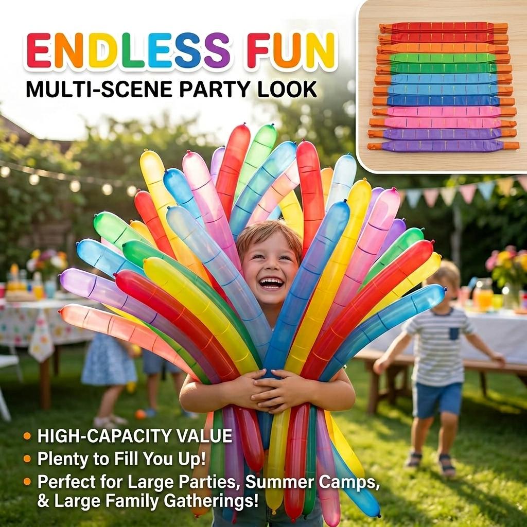 50/100-Pack Rocket Balloon Set - Festive & Party Supplies with Aerodynamic Tip, Easy-Filling Pump, Reusable No-Refill Design, Balloon Decor for Kid Stuff for Boys, Baby Shower, Birthday