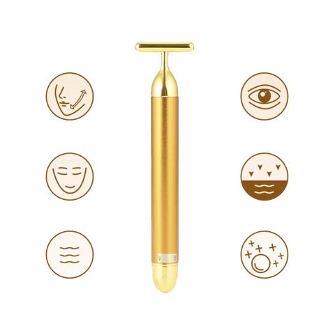 24k Gold Face Lift Bar Roller for Skincare and Facial Beauty Lightweight Luxury Comfort