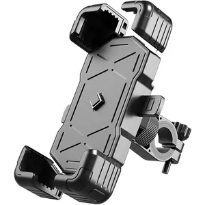 Phone Mount, ABS Quick Release  Phone Holder for 4.7''-7.2'' Phones, Anti Shake with 360 Rotatable Phone Clip, Handlebar Clamp (Black)