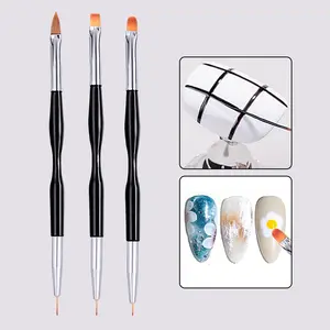 Double-ended Long Nail Art Brush Set, Nail Blending Detail Brushes for Multi-purpose Nail Design, Professional Nail Tools