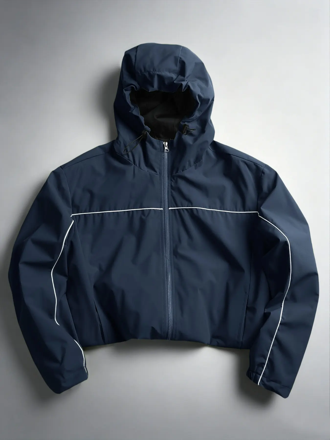 Men's Reflective Hoodie Jacket, Menswear, Long Sleeve Fitted Design, Spring & Fall Casual Wear, Plain Pattern, Polyester, Pull-On Closure, Versatile Style