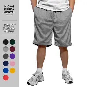 HIGHFUNDAMENTAL Men's Lightweight Mesh Shorts HFM Basketball Shorts Casual Elastic Gym Athletic Shorts Loose Fit Shorts Hip Hop Harem (S to 5XL)