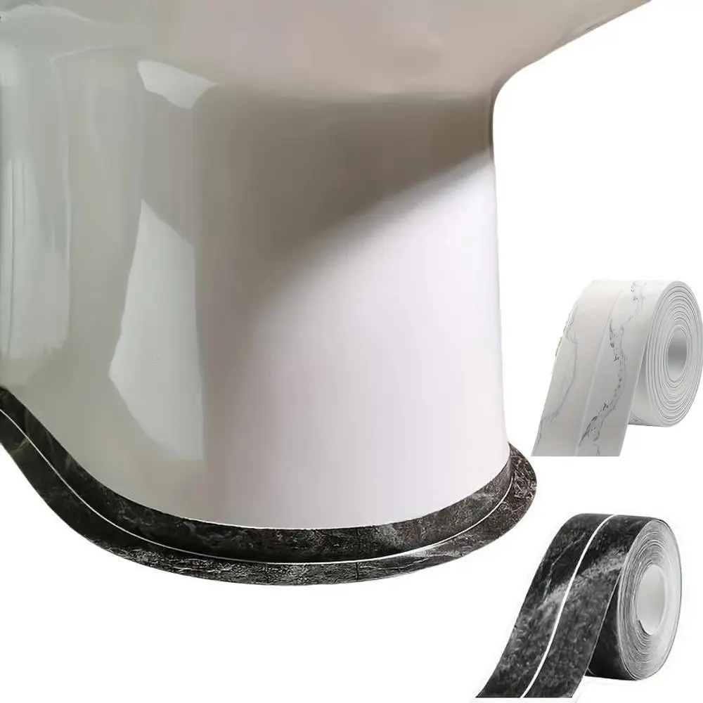 Self-Adhesive Strong Adhesive Waterproof Sealing Tape Roll, Marble Pattern PVC Material, Sandproof Durable, Ideal for Bathtub, Sink, Toilet