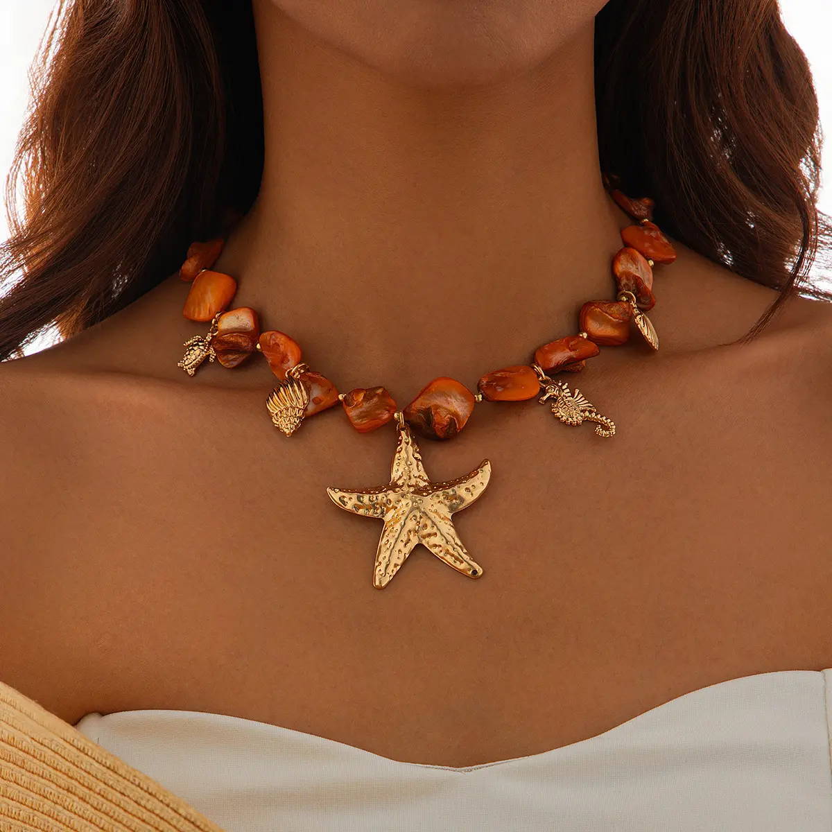 03 Orange Necklace 6675