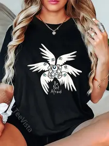 100% Cotton Biblical Angel, Be Not Afraid, Funny Bible Christian T-Shirt