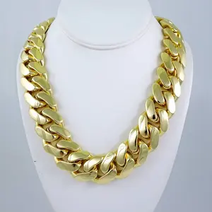 Cadenas 14K Real Color Plain Cierre Original Necklace 25mmx60cm with Gold-Colored Links Elegant Gift for Girlfriend