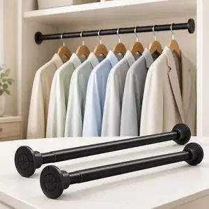 Multifunctional telescopic rod with built-in spring and strong load capacity—ideal for shower curtain rods, drying rods, curtain rods, Roman blinds rods, wardrobe support rods, and door curtain rods.