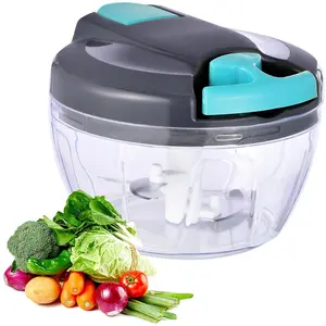 Manual Food Processor Vegetable Chopper, 500ml Portable Hand Pull String Garlic Mincer and Onion Cutter for Vegetables, Ginger, Fruits, Nuts, Herbs, Salsa, Meal Prep and Small Kitchen Use