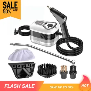 Portable Handheld High-Pressure Steam Cleaner 1500W High Pressure Steamer,1 Count High Temperature Pressurized Steam Cleaner with 4 different Brush Head for Car Kitchen Furniture Grout Tile multi-surface Cleaning Tool, Household High-Temp Steam Cleaner