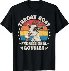 Throat Goat Retro Inappropriate Adult Humor Funny Gag Memes Vintage Graphic Tees Menswear Casual Cotton Streetwear T Shirts for Women