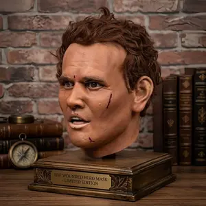 The Wounded Hero Realistic Young Man Latex Mask, Handsome Male Cosplay Prop for Halloween Carnival