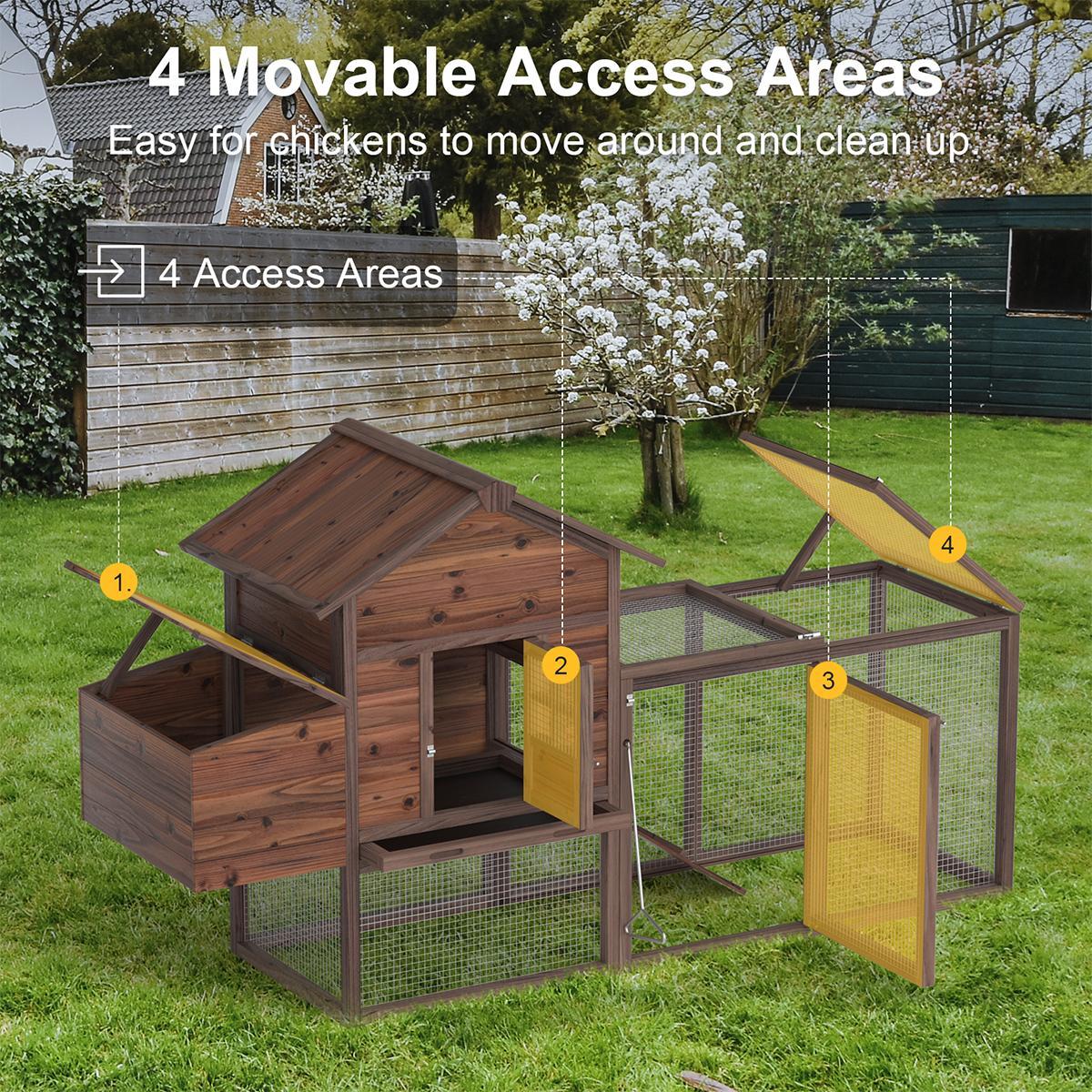 Grezone Outdoor Chicken Coop for 2-4 Chickens Wooden Hen House Poultry Pet Hutch Run Cage w/Waterproof Asphalt Roof,Ramp,Nesting Box,Wire Fence (80") Grezone Outdoor Chicken Coop for 2-4 Chickens Wooden Hen House Poultry Pet Hutch Run Cage w/Waterproof Asphalt Roof,Ramp,Nesting Box,Wire Fence (80")