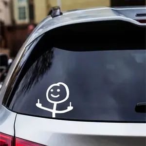 New 2026 2 cartoon smiling car stickers - waterproof, UV resistant vinyl, easy to peel off and residue free. Suitable for windows/body car decoration accessories