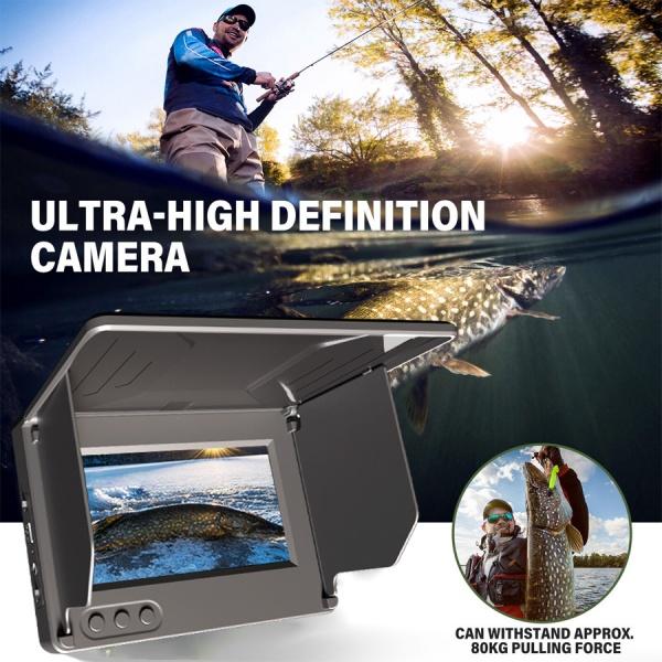 Portable Underwater Fishing Camera & Fish Finder – 1080P Waterproof Night Vision,4.3 Inch Screen, Compatible with Fish Tank/Aquarium, Perfect for Sea/River Fishing, Outdoor Gifts for Men, Dad, Fall & Holiday(Black)