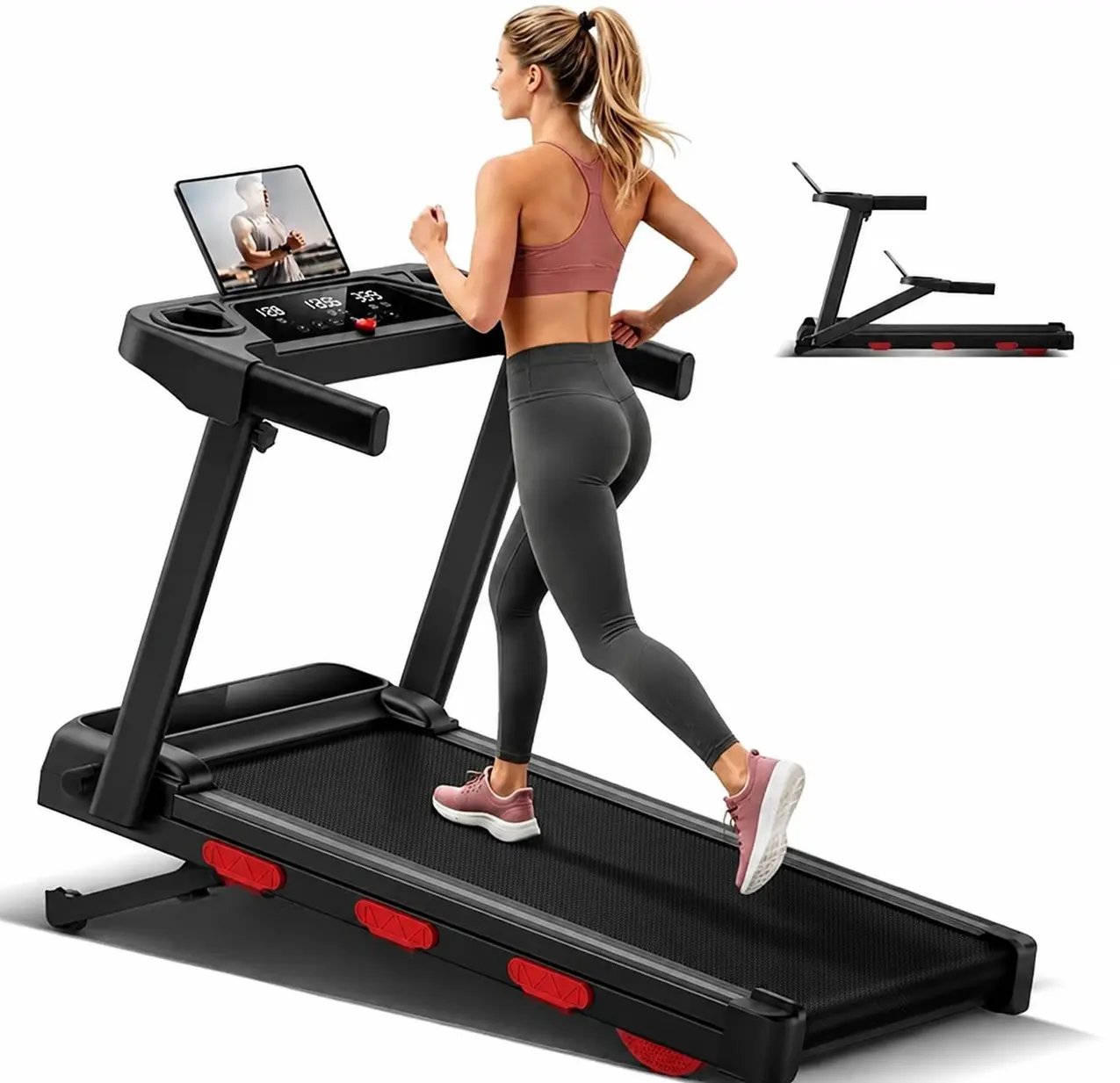 UMAY Auto Incline Treadmill with 15% Incline & 400LBS Capacity, 3.0HP Quiet Folding Walking Pad for Home Office, Fitness Beginners & Cardio Lovers  summerwins