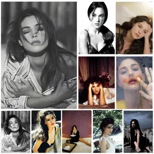 M-Monica B-Bellucci Poster Self-Adhesive Waterproof Art Sticker, Aesthetic Minimalist Wall Poster for Coffee Shop, Bar & Home Room Decor