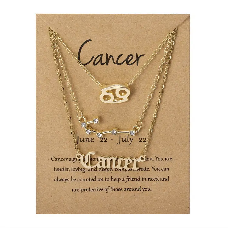 3pcs/set 12 Constellation Letter Symbol Pendant Necklace Jewelry Birthday Gift For Girls 3pcs/set 12 Constellation Letter Symbol Pendant Necklace Jewelry Birthday Gift For Girls